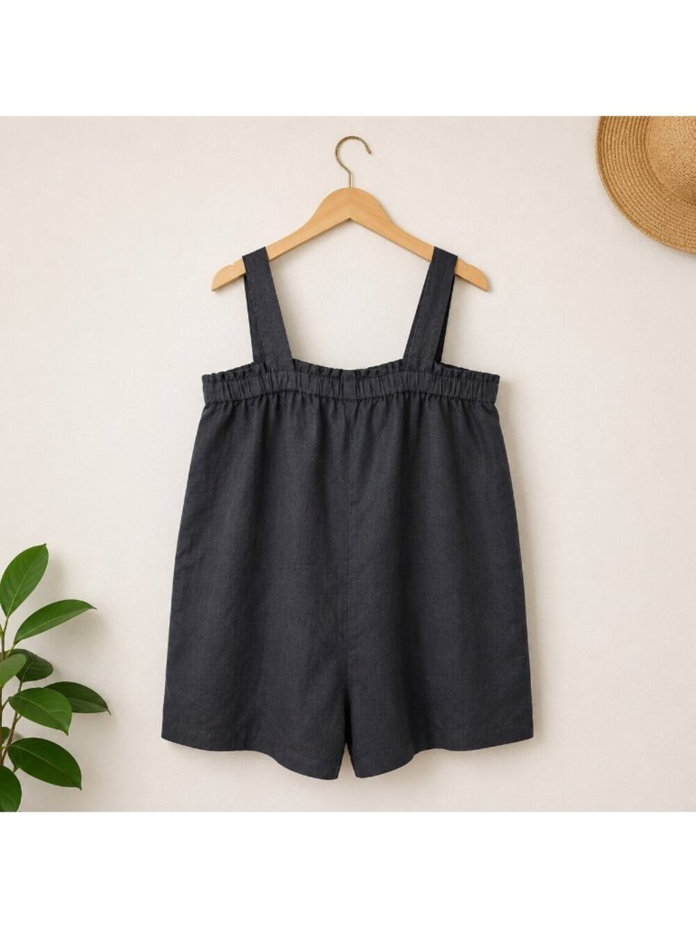 J Crew NWT Black 100% Linen Relaxed Romper XXL Resort Vacation - Picture 5 of 15